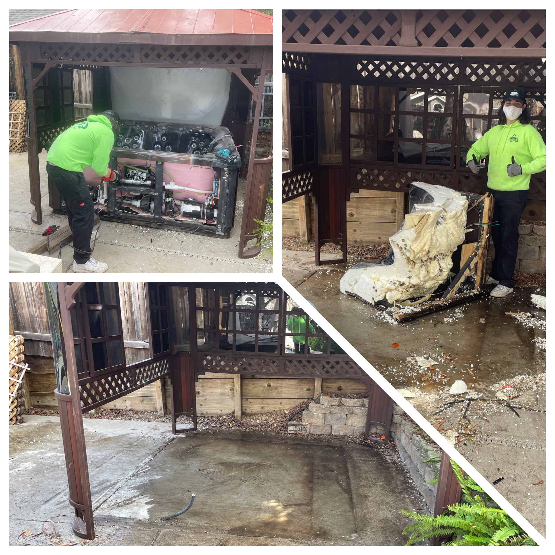 Staff working on Hot Tub for Removal by Speedy Junk Removal